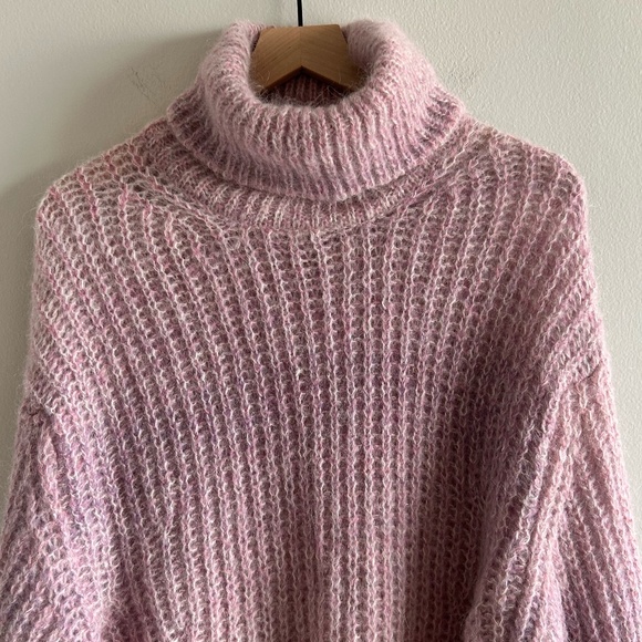 ba&sh Bear Alpaca Turtleneck Sweater | Rose Pink | Size XS (US 2) - Picture 7 of 16